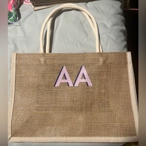 Tan Jute Tote Bag